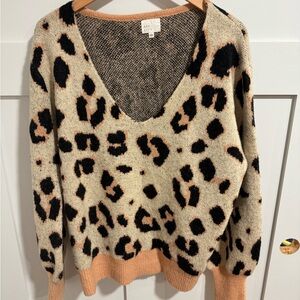 Dee Elly Leopard V-Neck Sweater